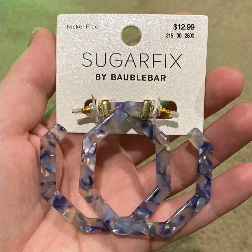 Sugarfix by BaubleBar Blue Hexagon Earrings